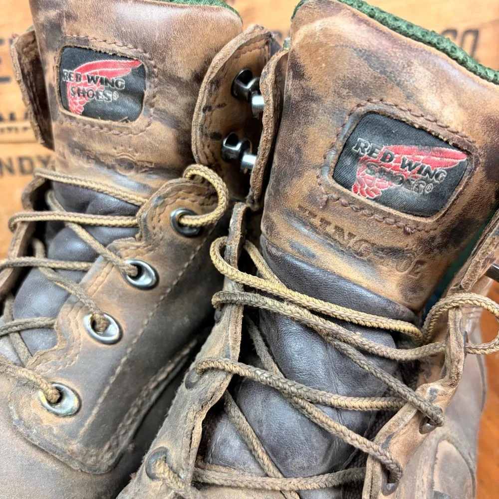 Red Wing‎ Shoes King Toe Mens 10 Work Boots Brown Leather Lace Up Steel Toe